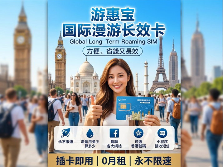 出境上网神器|游惠宝国际漫游长效卡,一张卡走遍 20 + 地区🔥